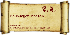 Neuburger Martin névjegykártya